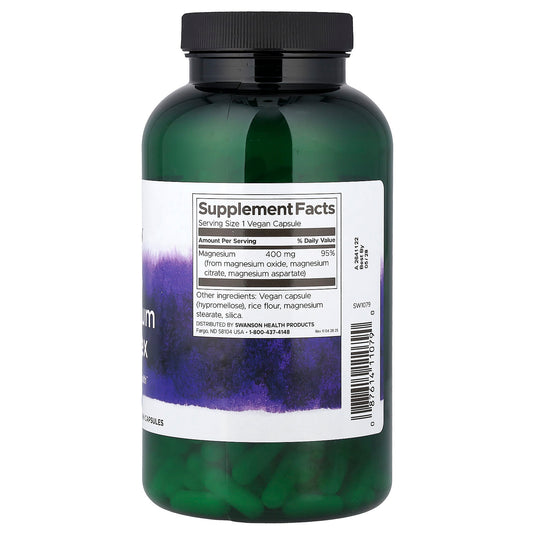 Triple Magnesium Complex, 400mg, Swanson, 300 capsule SW1079