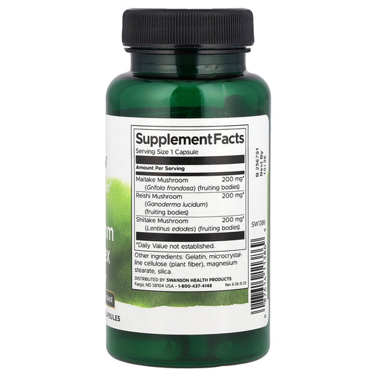 Triple Mushroom Complex, Swanson, 60 capsule SW1386