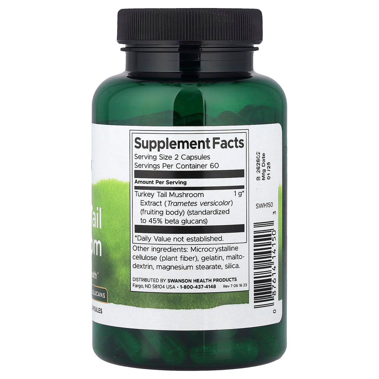 Turkey Tail Mushroom Extract (Coada de curcan), Swanson, 120 capsule SWH150