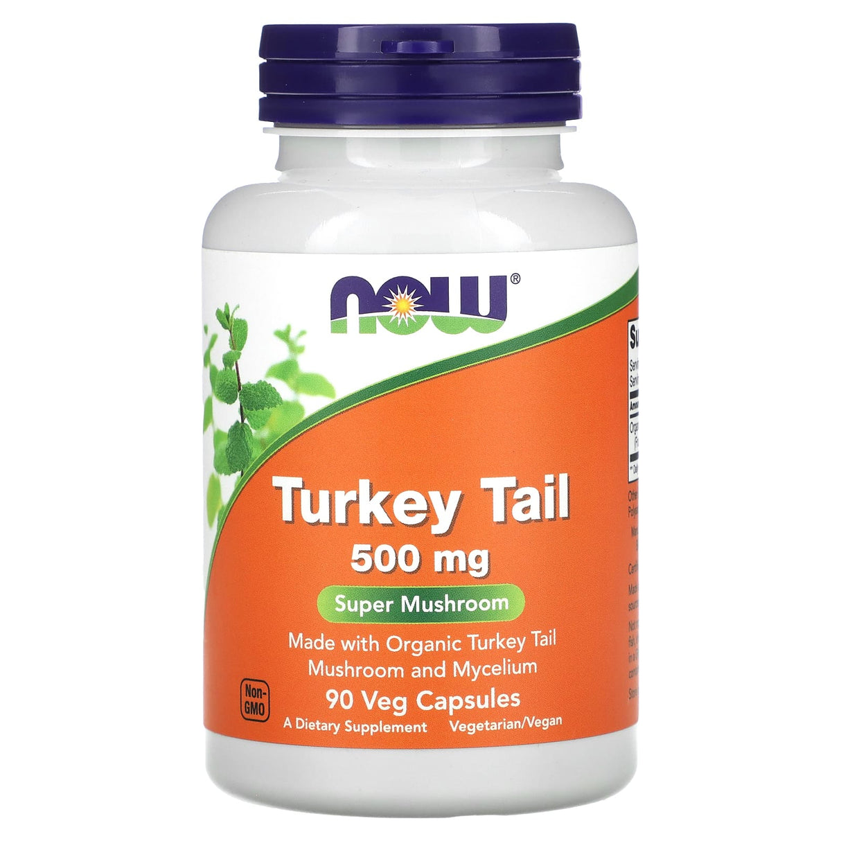 Turkey Tail Organic (Ciuperca Coada de Curcan), 500 mg, NOW Foods, 90 capsule
