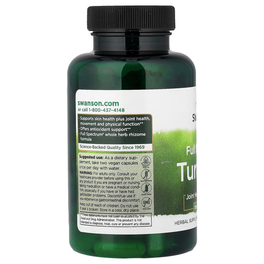 Turmeric (Curcuma Longa), 720mg, Swanson, 100 capsule SW940