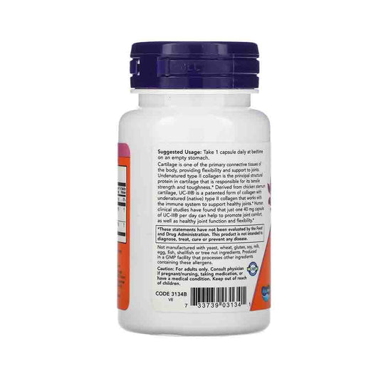 Collagen Type II, UC-II Undenatured, Now Foods, 60 capsule