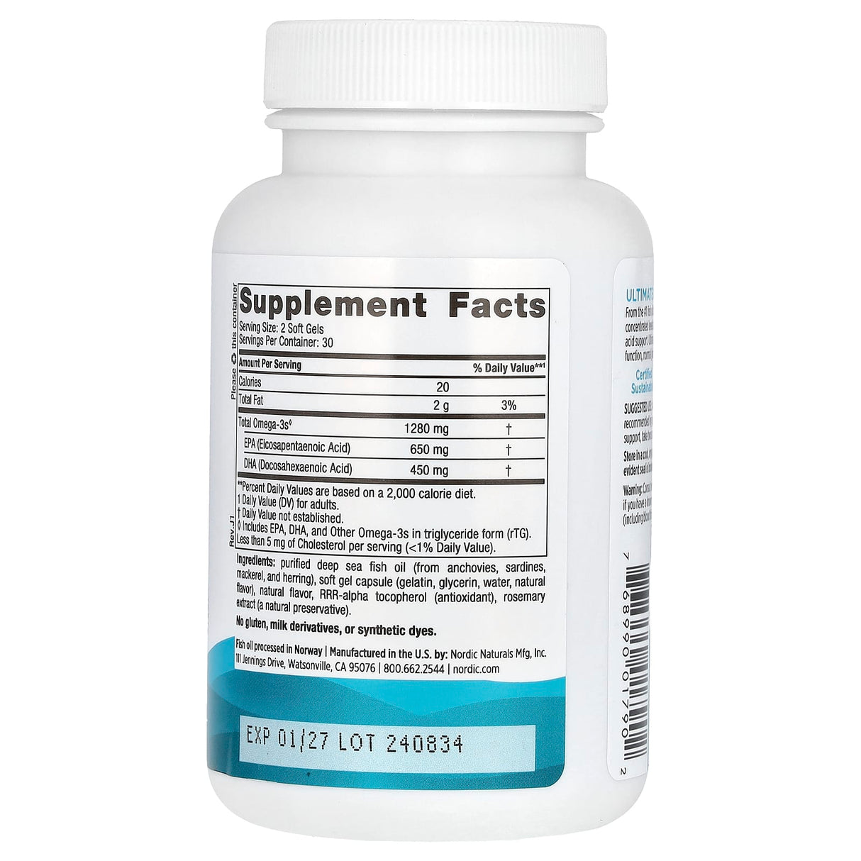 Ultimate Omega, 1280 mg, Nordic Naturals, 60 softgels
