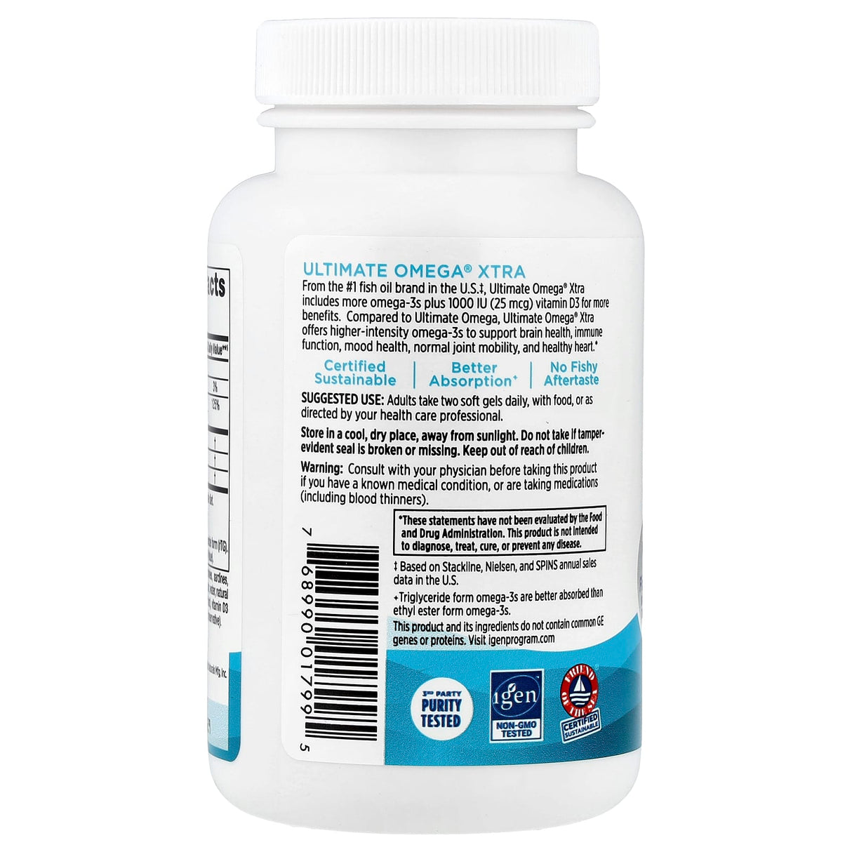 Ultimate Omega® Xtra, 1480 mg, Nordic Naturals, 60 softgels