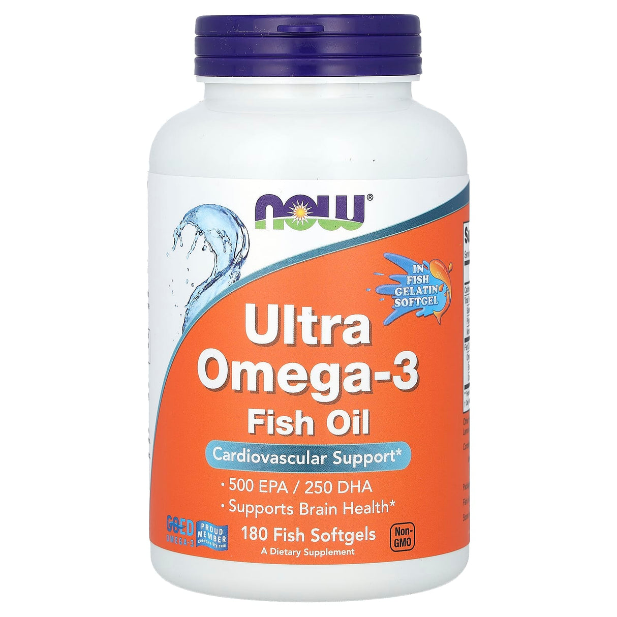 Ultra Omega-3, 500 EPA / 250 DHA, NOW Foods, 180 Fish Softgels
