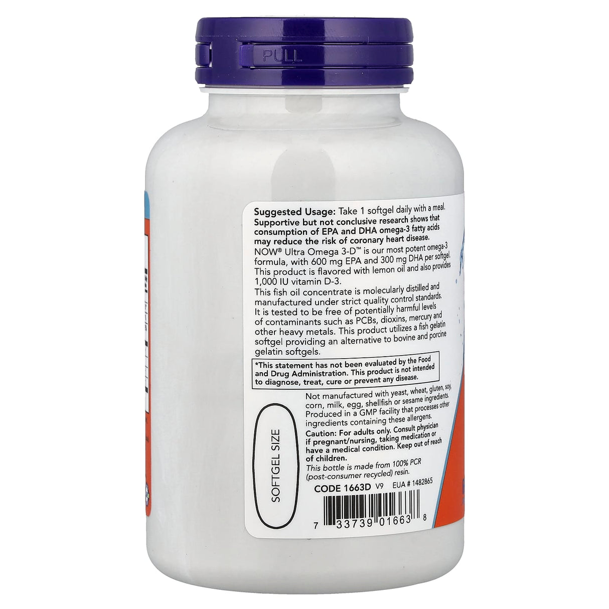 Ultra Omega 3-D with Vitamin D-3, Now Foods, 90 softgels