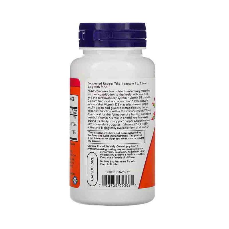 Încărcați imaginea în vizualizatorul Galerie, Vitamina D-3 &amp; K-2. Now Foods, 120 capsule
