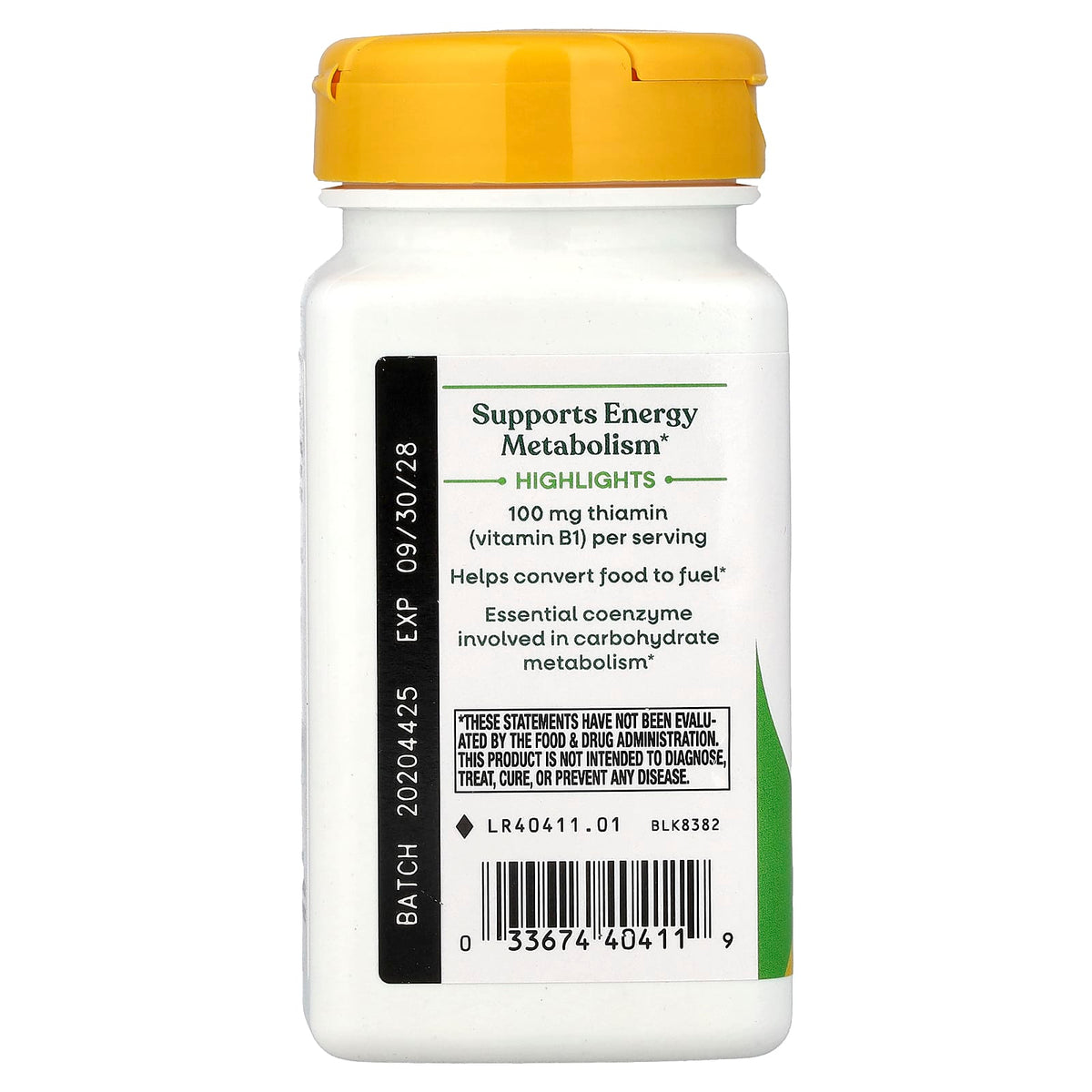 Vitamin B-1, 100 mg, Nature's Way, 100 Capsule