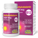 Vitamin B12, Methylcobalamin, 5000 mcg, Natural Factors, 60 tablete