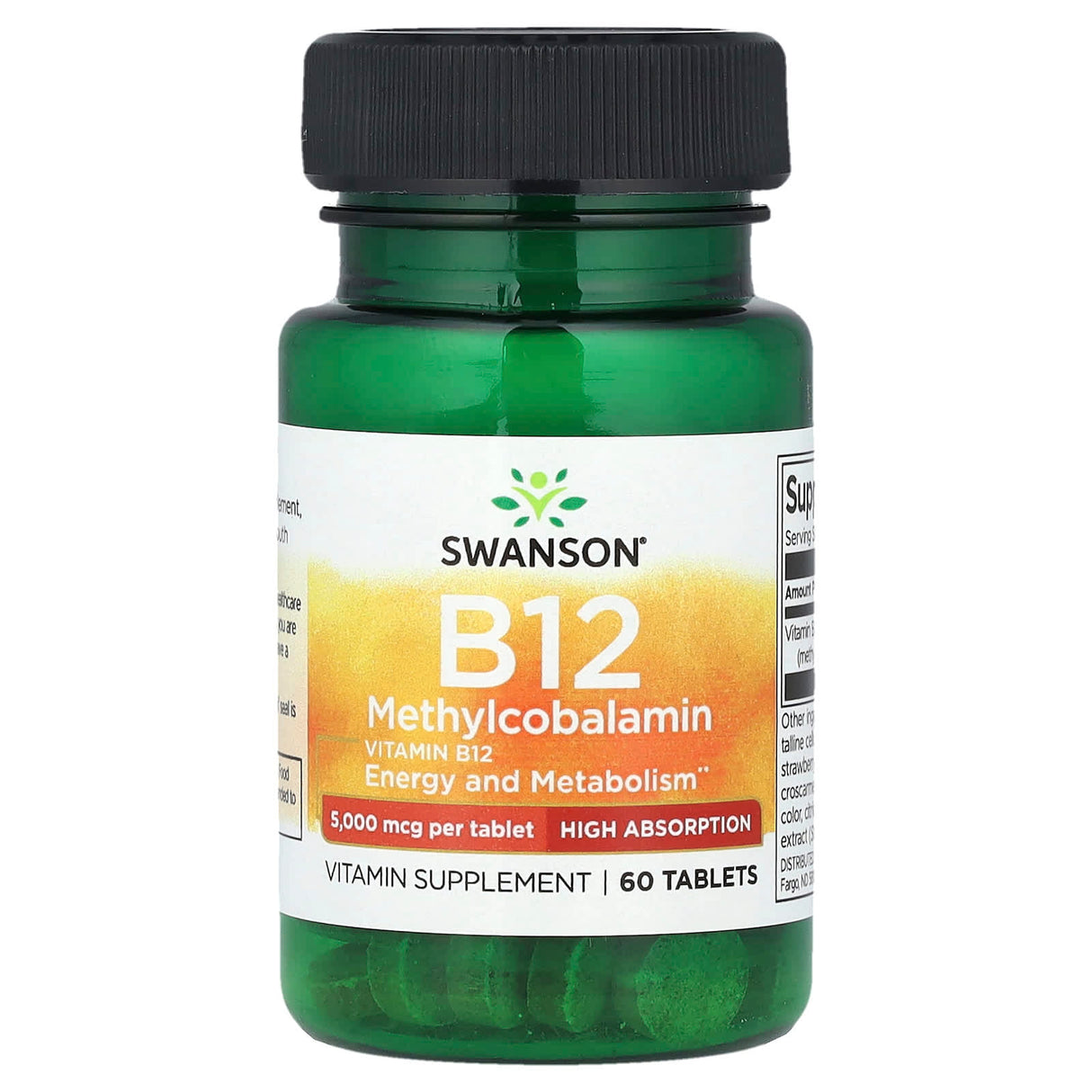 Vitamin B-12 Methylcobalamin, 5000 mcg, Swanson, 60 tablete SWU122
