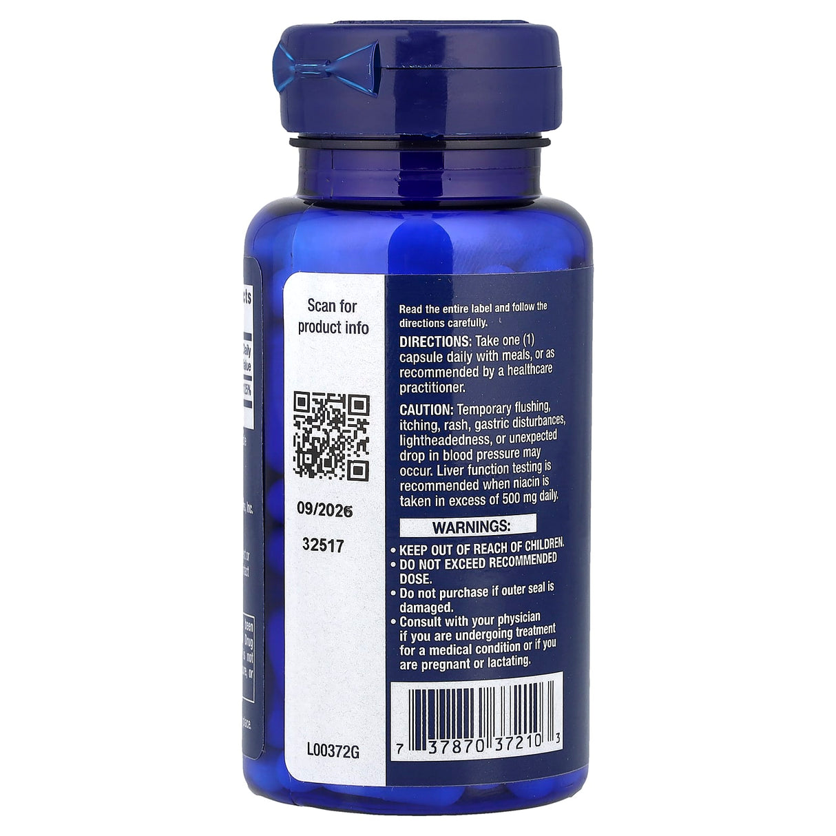 Vitamin B3 Niacin, 500 mg, Life Extension, 100 capsule