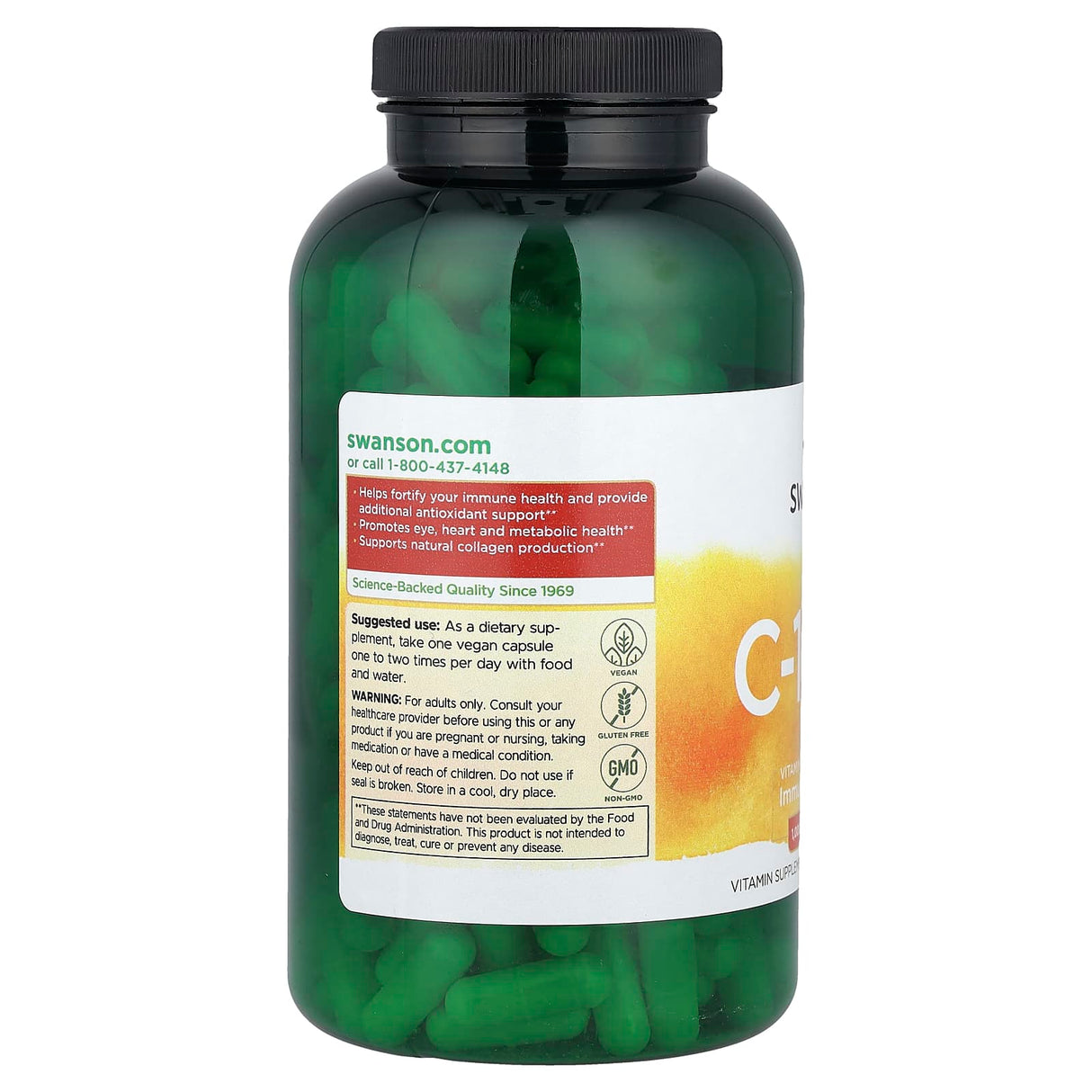 Vitamin C 1000mg with Rose Hips, Swanson, 250 capsule SW106