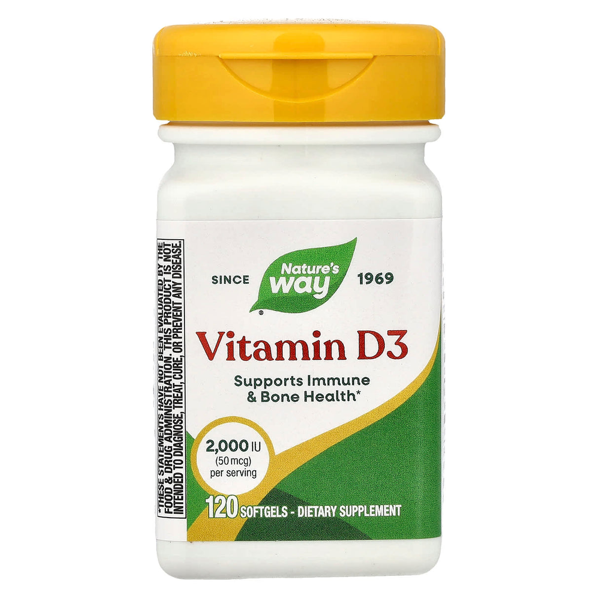 Vitamin D3, 2000 IU, Nature's Way, 120 Softgels