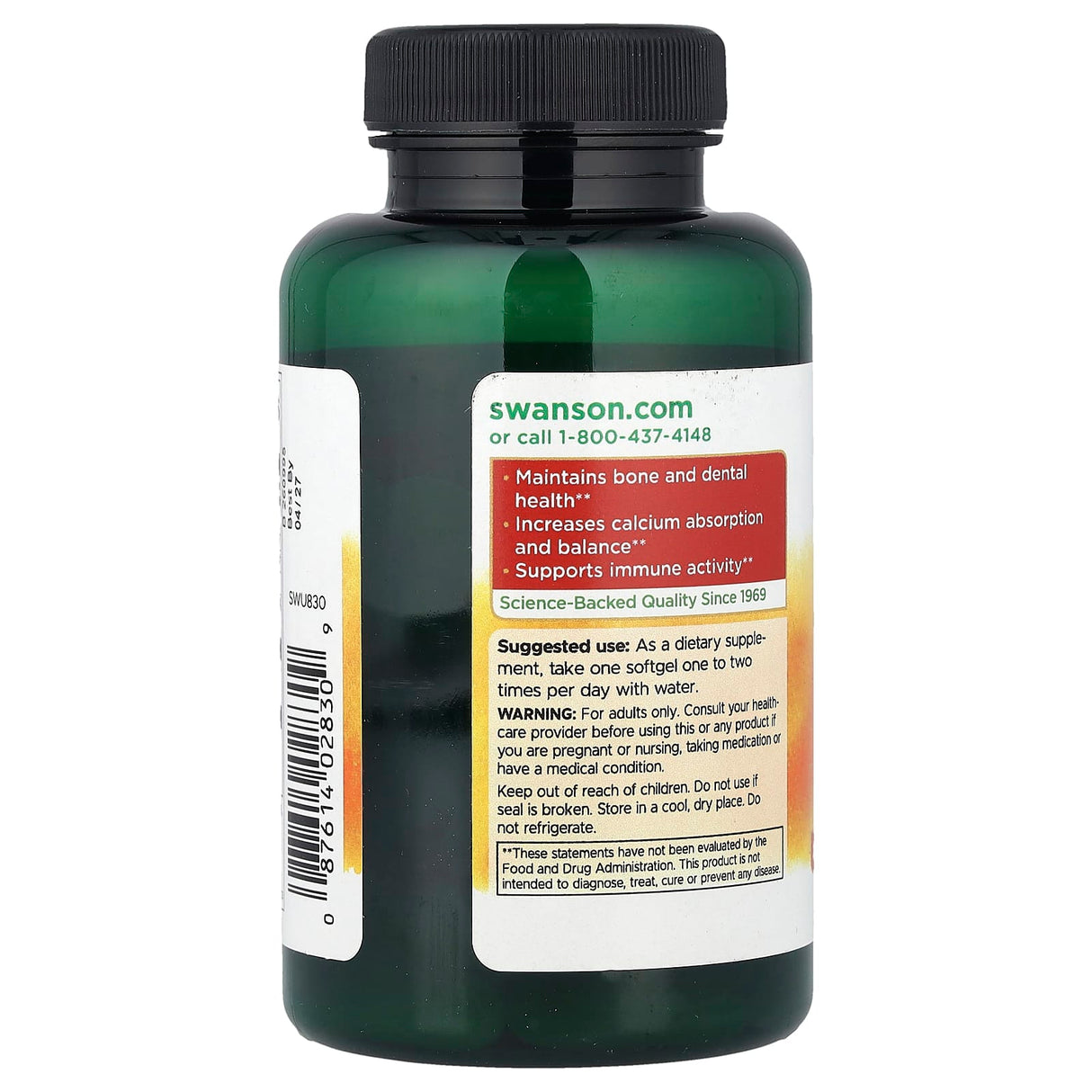 Vitamin D3, 2000 IU with Coconut Oil, Swanson, 60 Softgels SWU830