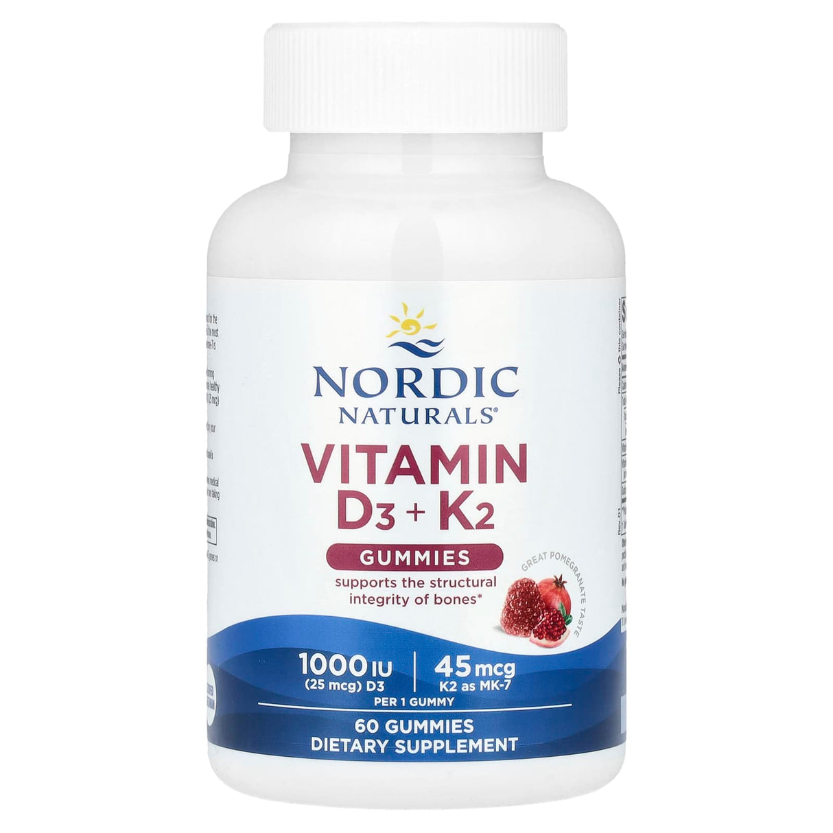Vitamin D3 + K2 Gummies, Nordic Naturals, 60 jeleuri