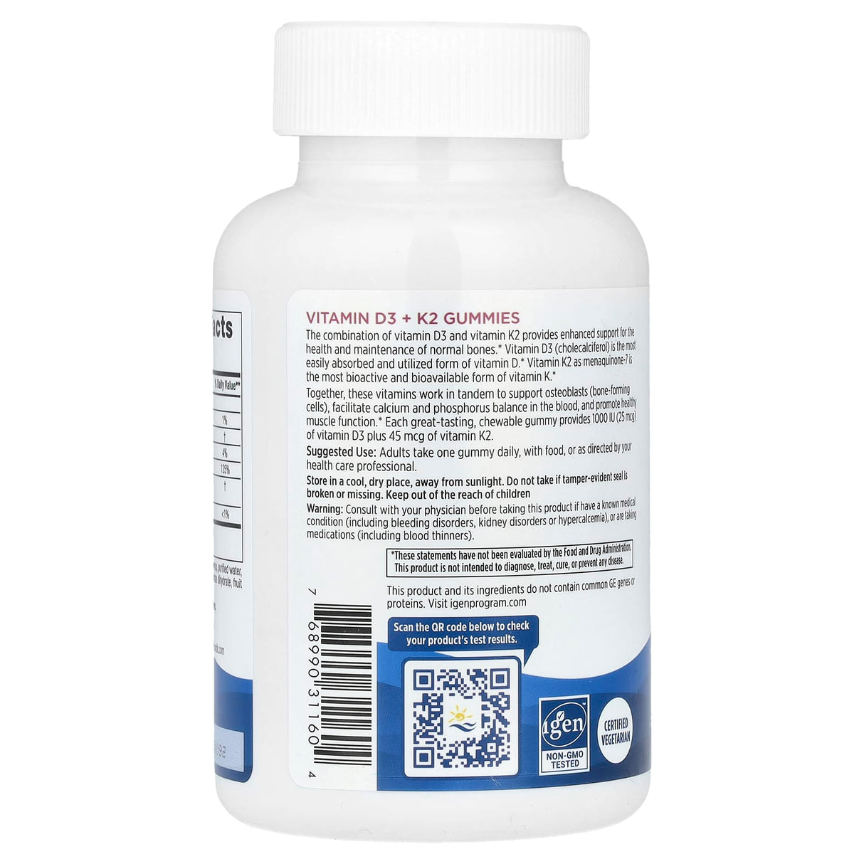 Vitamin D3 + K2 Gummies, Nordic Naturals, 60 jeleuri