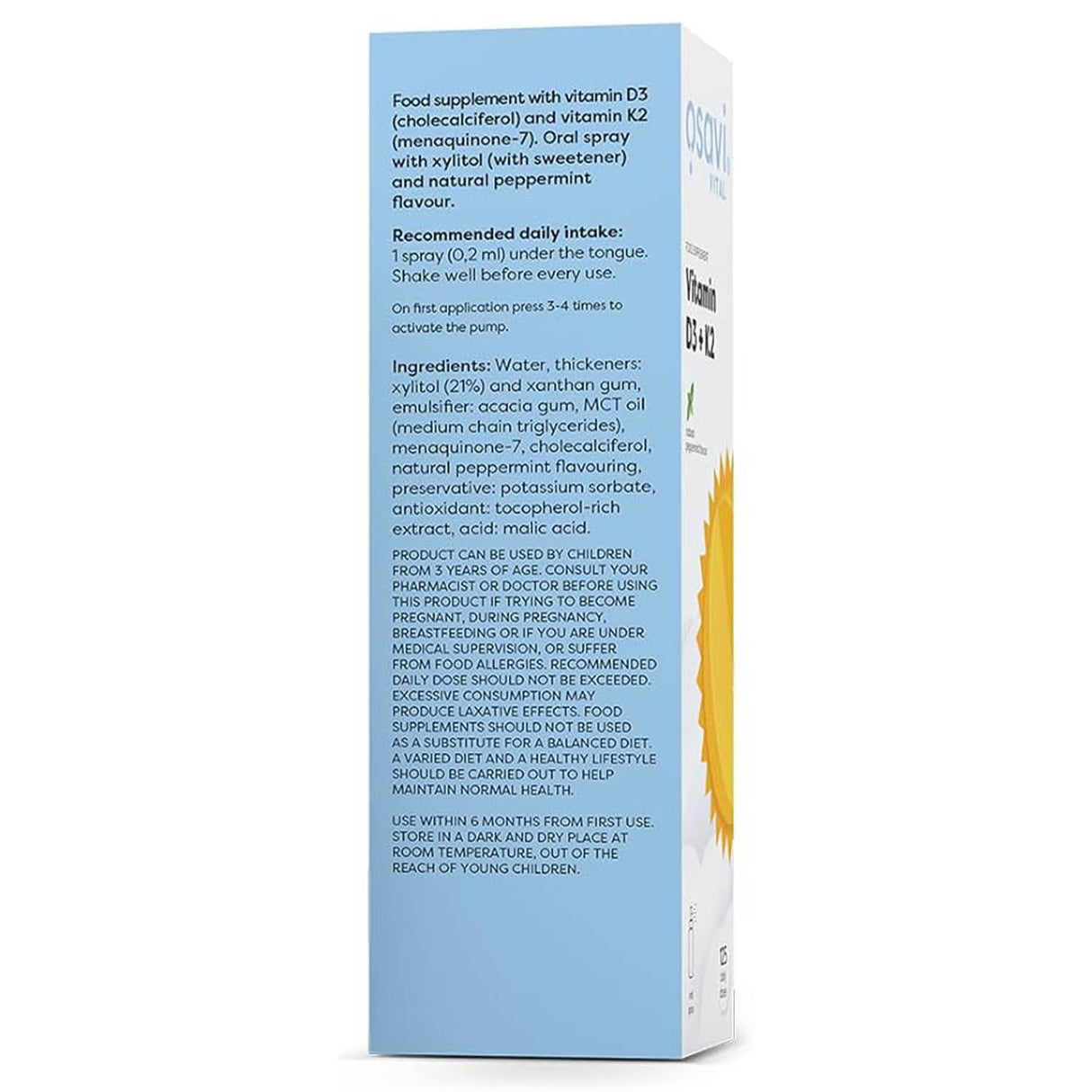 Vitamin D3 + K2 Oral Spray, Osavi, 25 ml