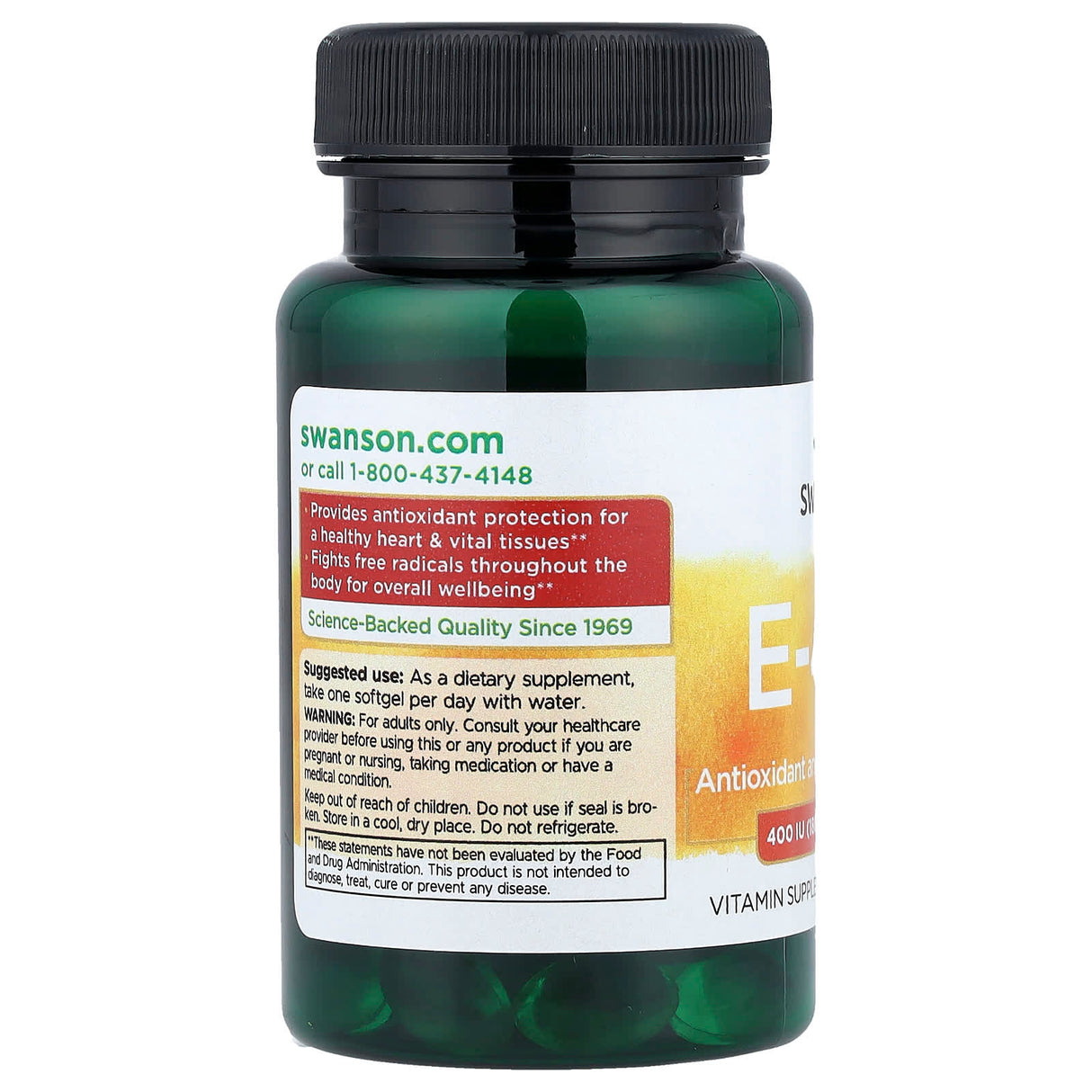 Vitamin E, 400 IU (180 mg), Swanson, 60 softgels SW1438