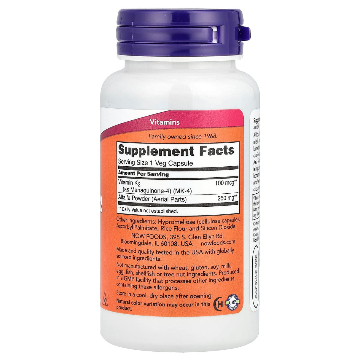 Vitamin K-2, MK-4, 100 mcg, Now Foods, 100 capsule