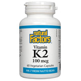 Vitamin K2, MK-7, 100 mcg, Natural Factors, 60 capsule