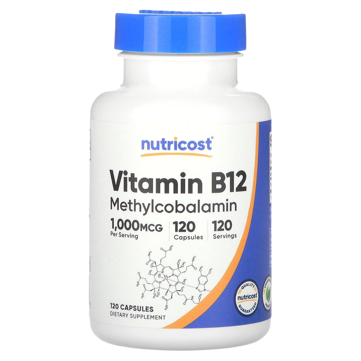 Vitamina B12 Metilcobalamină, 1000 mcg, Nutricost, 120 capsule