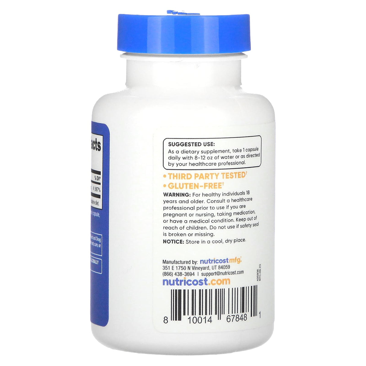 Vitamina B12 Metilcobalamină, 1000 mcg, Nutricost, 120 capsule