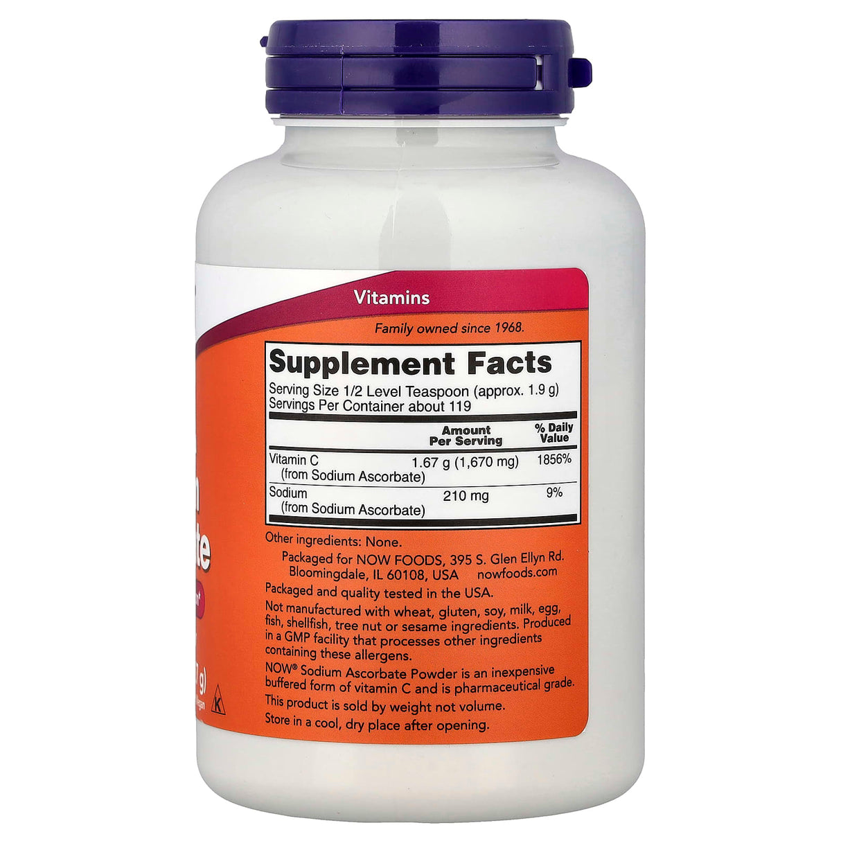 Vitamina C Tamponata Pulbere (Sodium Ascorbate Powder Buffered), Now Foods, 227g