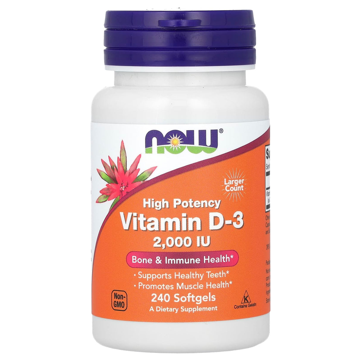 Vitamina D3, 2000 IU, Now Foods, 240 softgels