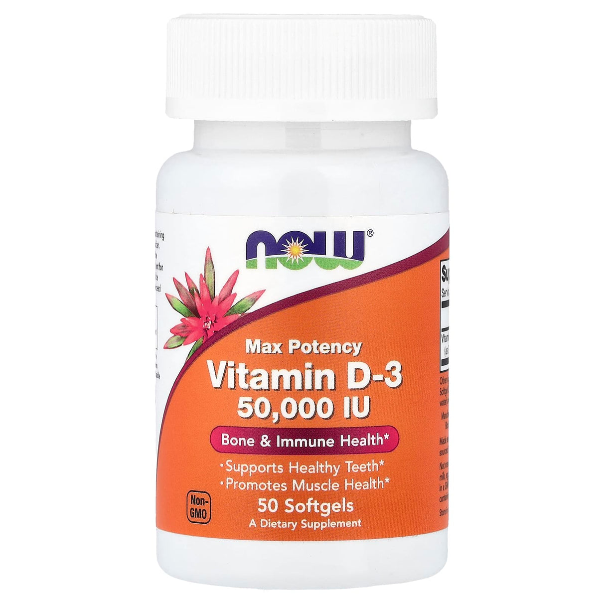 Vitamina D3, 50.000 IU, Now Foods, 50 softgels
