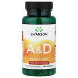Vitaminele A și D, Swanson, 250 Softgels SW004