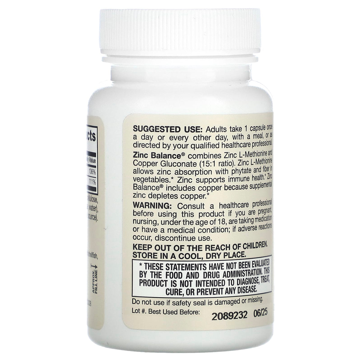 Zinc Balance (Zinc L-Methionine Sulfate), Jarrow Formulas, 100 capsule