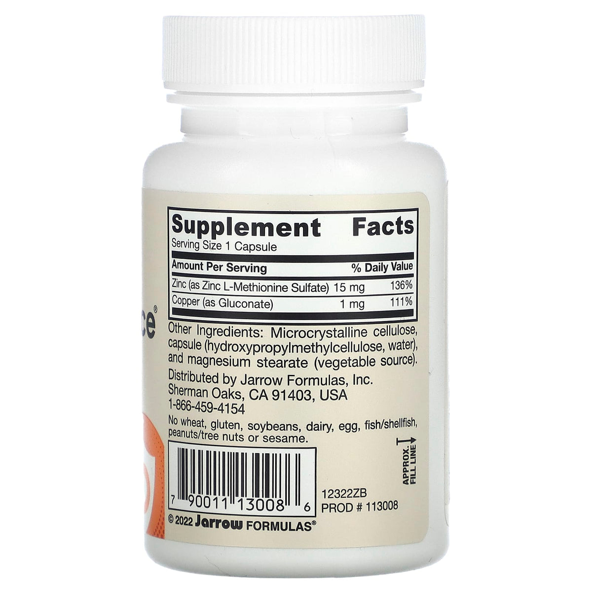 Zinc Balance (Zinc L-Methionine Sulfate), Jarrow Formulas, 100 capsule