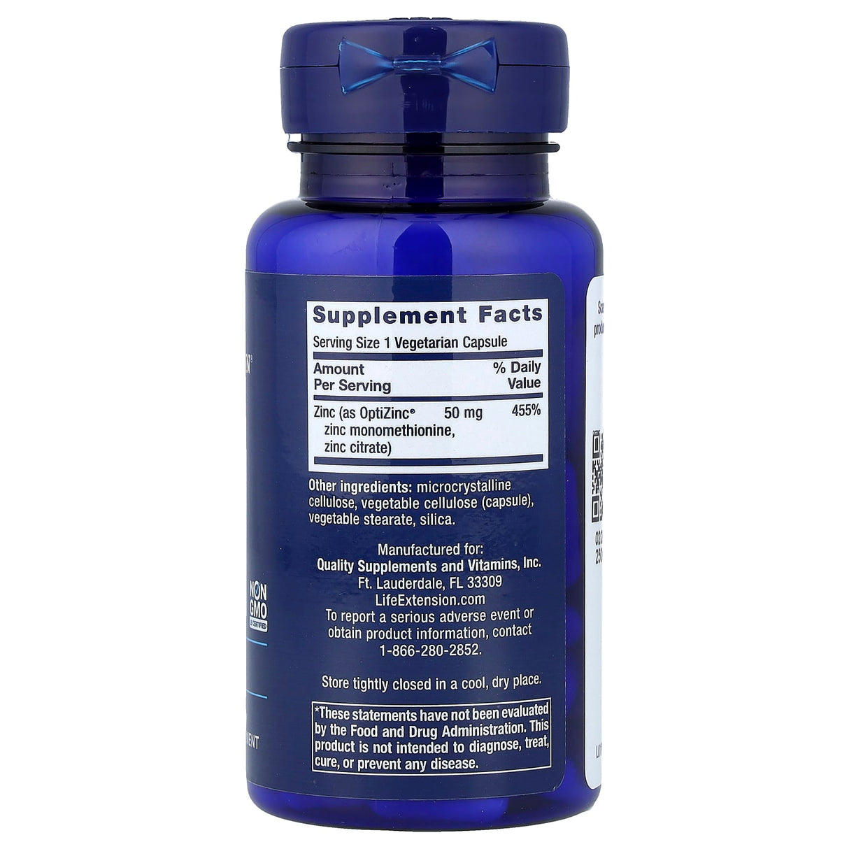 Zinc Caps, OptiZinc, 50 mg, Life Extension, 90 capsule