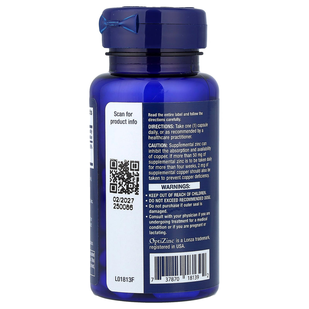 Zinc Caps, OptiZinc, 50 mg, Life Extension, 90 capsule