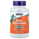 Zinc Glycinate (Glicinat de zinc), Now Foods, 120 softgels