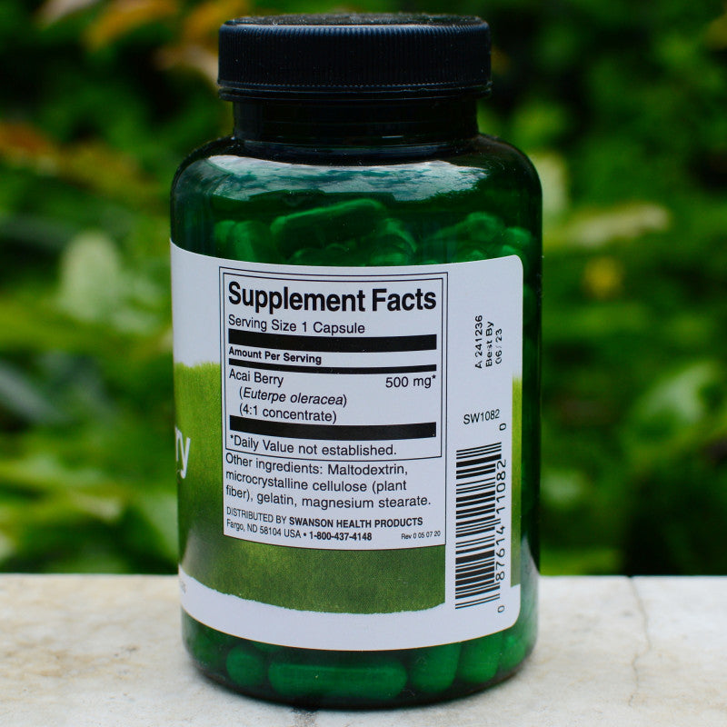 Încărcați imaginea în vizualizatorul Galerie, Acai Berry (Antioxidant), 500 mg, Swanson, 120 capsule SW1082
