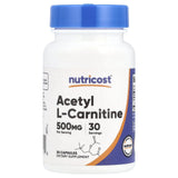 Acetil L-Carnitină, 500 mg, Nutricost, 30 capsule