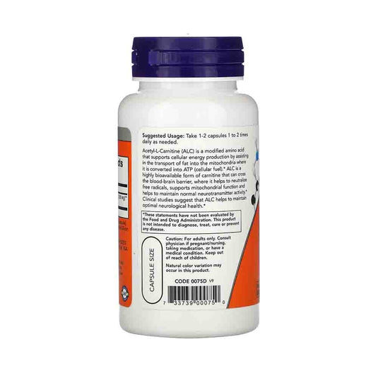 Acetyl L-Carnitine, 500mg, Now Foods, 50 capsule