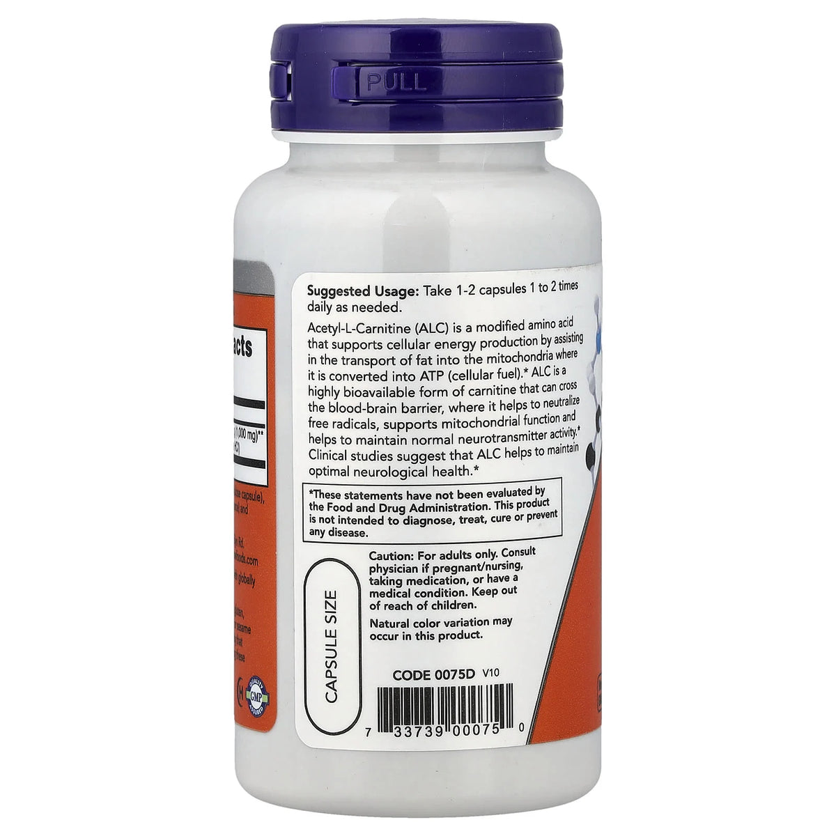 Acetyl L-Carnitine, 500mg, Now Foods, 50 capsule
