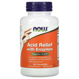 Acid Relief with Enzymes (Aciditatea la Stomac), NOW Foods, 60 tablete masticabile