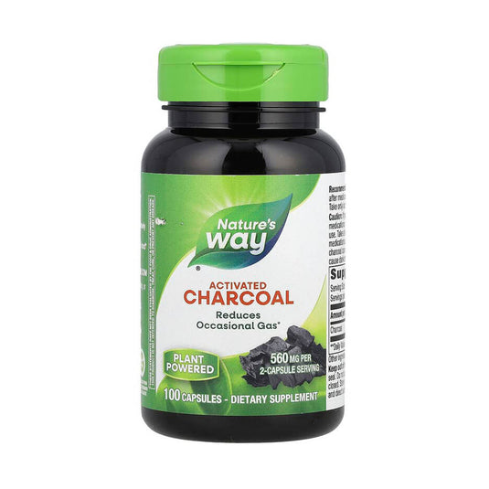 Activated Charcoal (Cărbune activ), 560 mg, Nature's Way, 100 capsule
