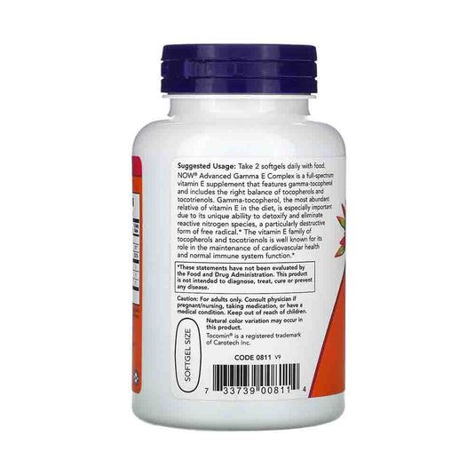 Advanced Gamma E Complex (Vitamina E), Now Foods, 120 softgels