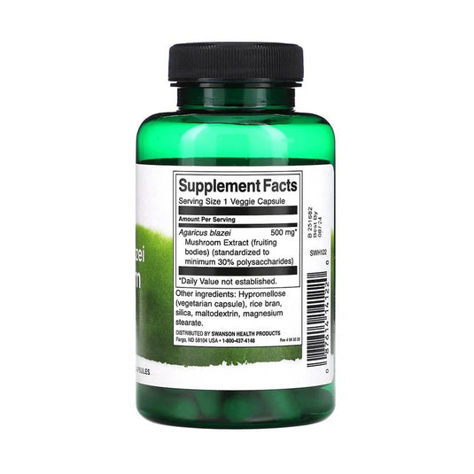Agaricus Blazei Mushroom Extract, 500 mg, Swanson, 90 capsule SWH122