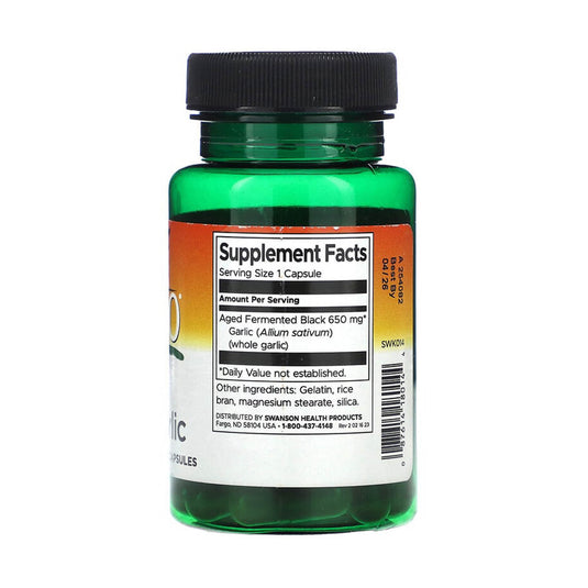 Aged Black Garlic (Usturoi Negru Maturat), Swanson, 30 capsule SWK014