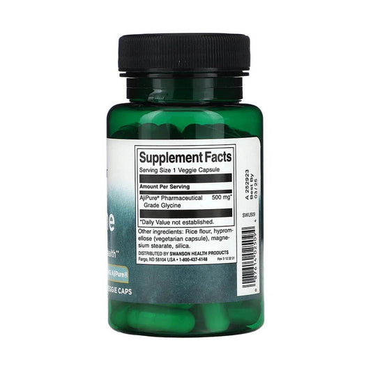 AjiPure Glycine (Pharmaceutical Grade), 500mg, Swanson, 60 capsule SWU509