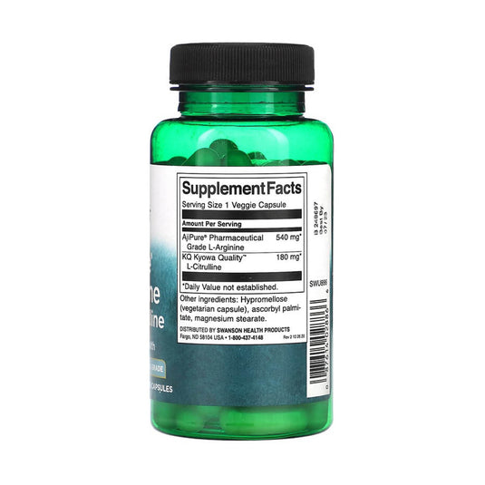 AjiPure L-Arginine with L-Citrulline (Pharmaceutical Grade), Swanson, 60 capsule SWU886