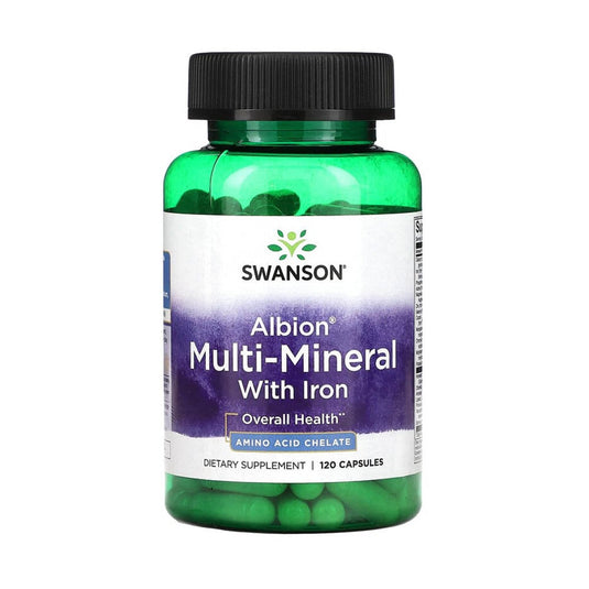 Albion Chelated Multi-Mineral With Iron, Swanson, 120 capsule SWU062