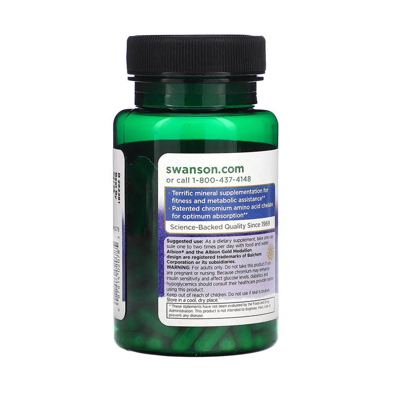 Încărcați imaginea în vizualizatorul Galerie, Albion Chromium Glycinate, 200 mcg, Swanson, 180 capsule SWU078

