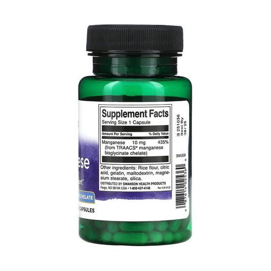 Bisglicinat de Mangan Albion, 10 mg, Swanson, 180 capsule SWU536