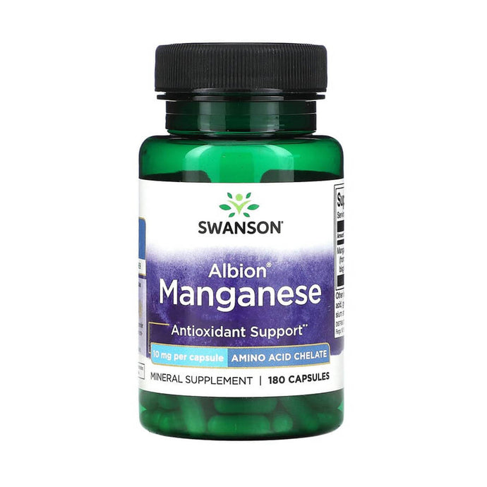 Bisglicinat de Mangan Albion, 10 mg, Swanson, 180 capsule SWU536